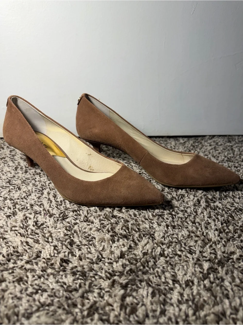 Michael Kors Tan Suede Pointed-Toe Heels